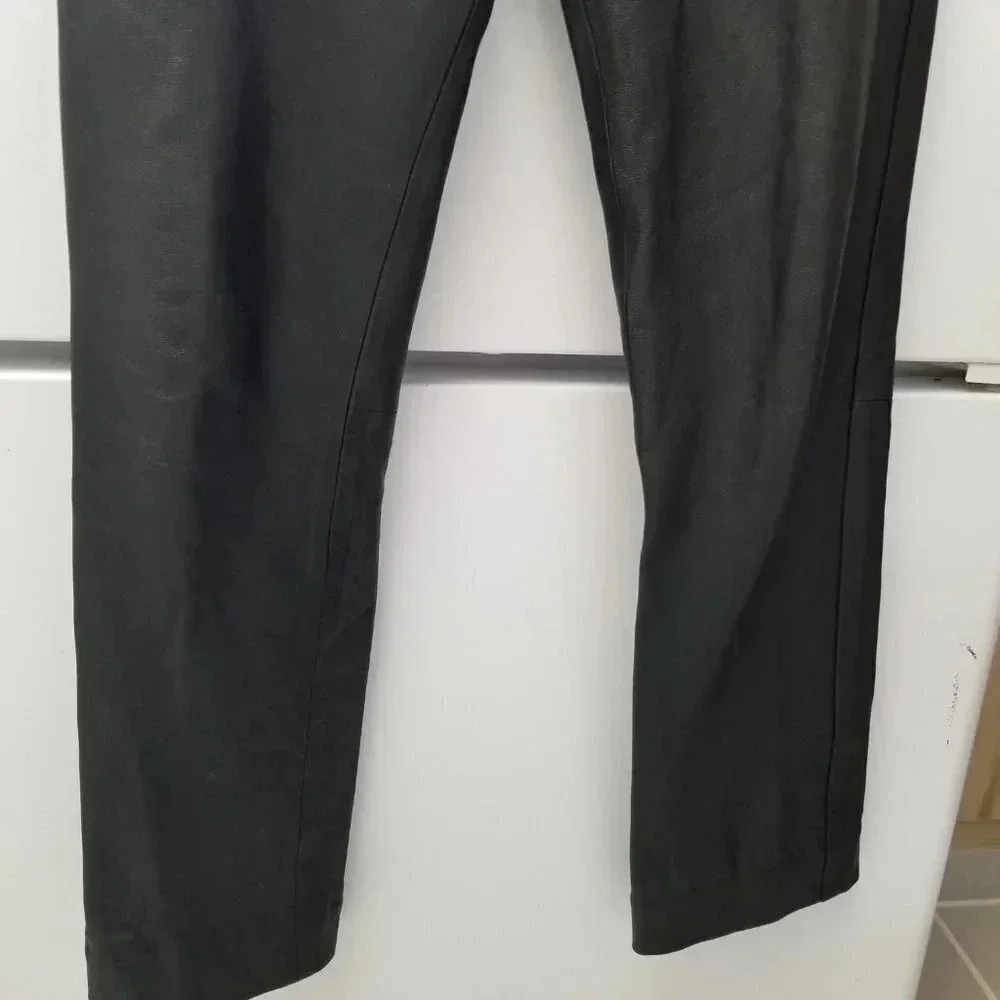 LEATHER Pants  High Rise Tall Fit 30 - Picture 10 of 13